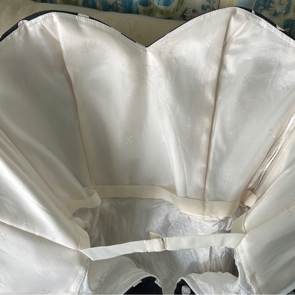 Lillie Rubin Vintage Strapless Black White Polka Dot Print Midi Pencil Dress 6 - Picture 10 of 12